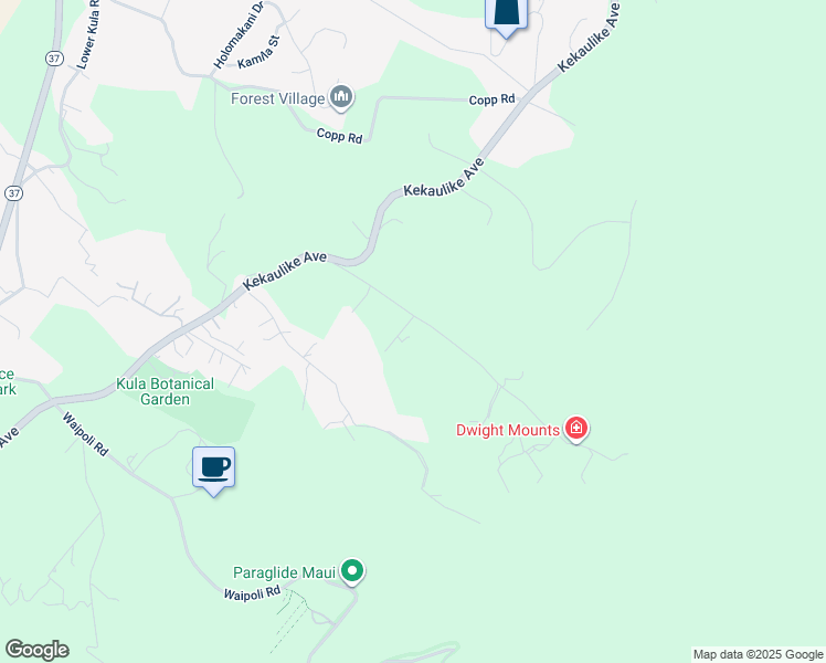 map of restaurants, bars, coffee shops, grocery stores, and more near 15 Waiakoa Place in Kula