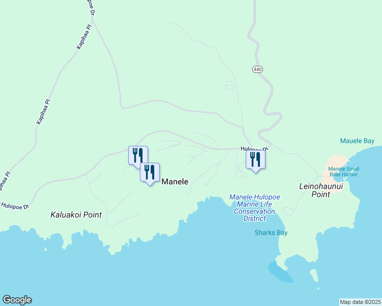 map of restaurants, bars, coffee shops, grocery stores, and more near 7 Polihua Way in Wailuku