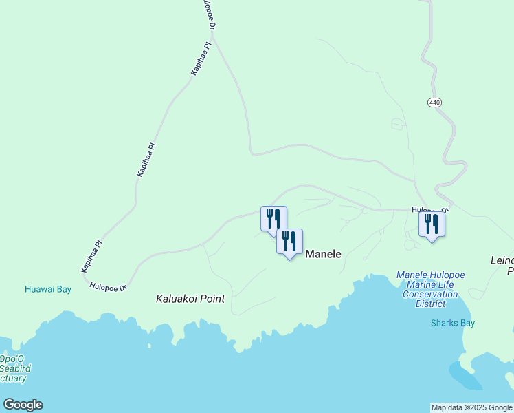 map of restaurants, bars, coffee shops, grocery stores, and more near 450 Hulopoe Drive in Wailuku