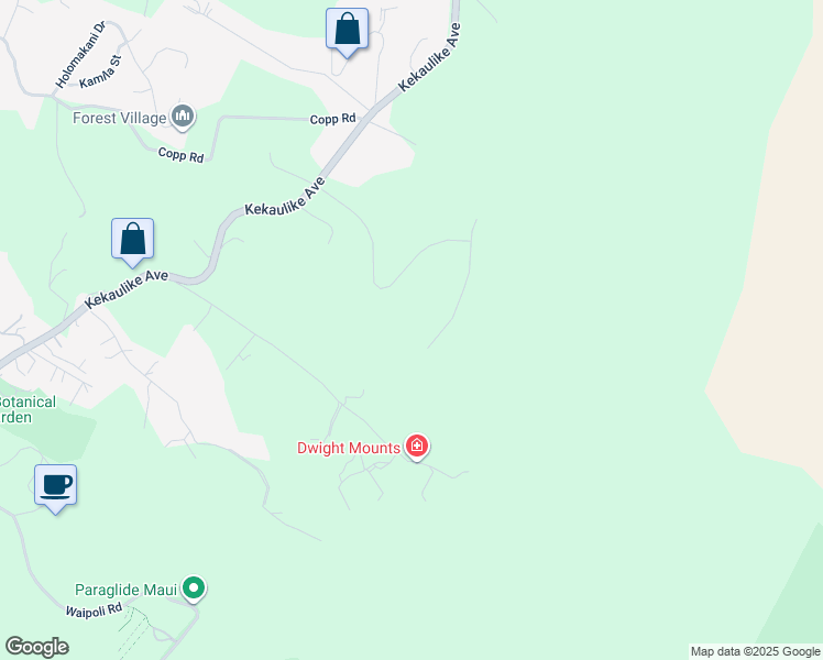 map of restaurants, bars, coffee shops, grocery stores, and more near 82 Ululani Street in Kula