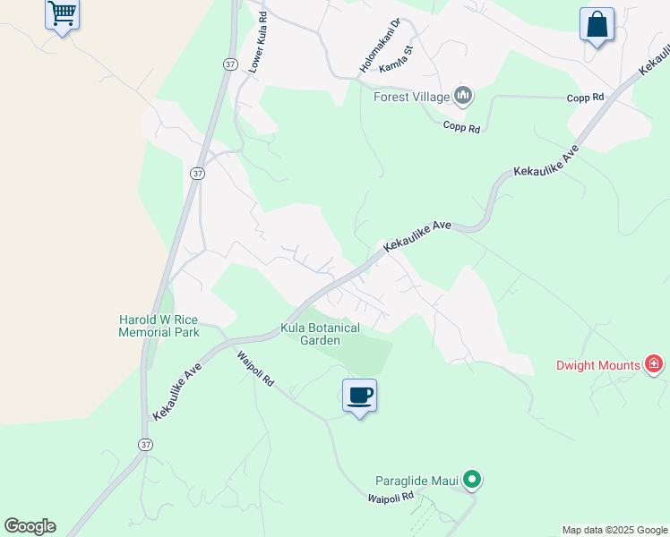 map of restaurants, bars, coffee shops, grocery stores, and more near 785 Kekaulike Avenue in Kula