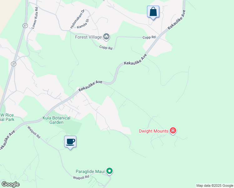map of restaurants, bars, coffee shops, grocery stores, and more near 180 Waiakoa Road in Kula