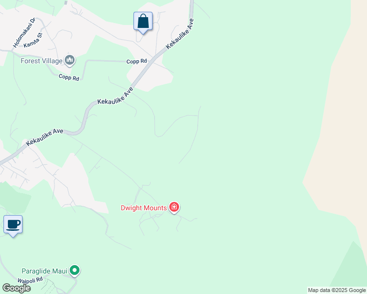 map of restaurants, bars, coffee shops, grocery stores, and more near 62 Ululani Street in Kula