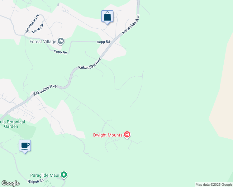 map of restaurants, bars, coffee shops, grocery stores, and more near Wahelani Road in Kula