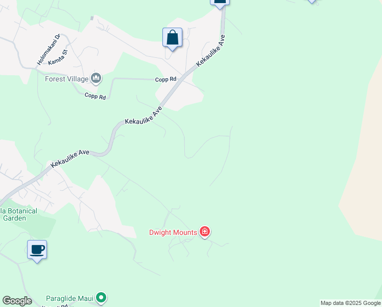 map of restaurants, bars, coffee shops, grocery stores, and more near 57 Wahelani Street in Kula