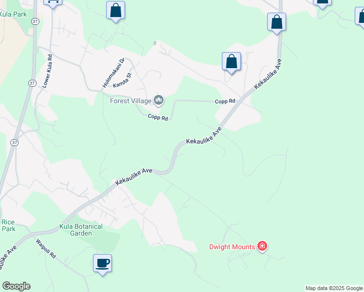 map of restaurants, bars, coffee shops, grocery stores, and more near 1440 Kekaulike Avenue in Kula