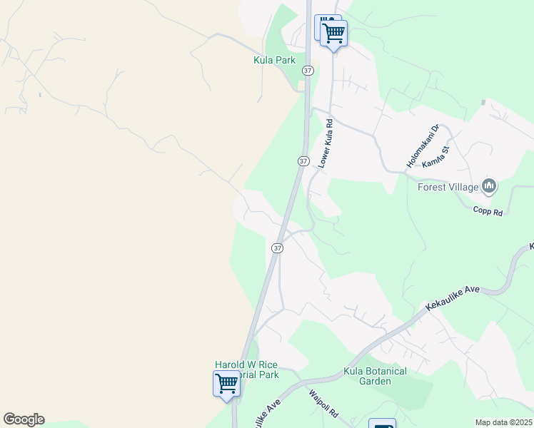 map of restaurants, bars, coffee shops, grocery stores, and more near 0 Naalae Road in Kula
