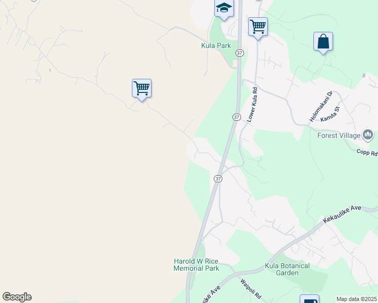 map of restaurants, bars, coffee shops, grocery stores, and more near 155 Naalae Road in Kula