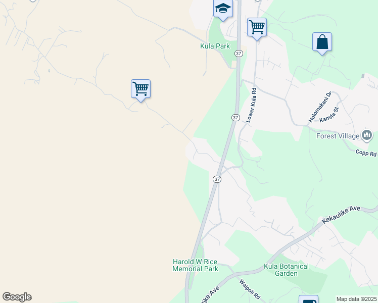 map of restaurants, bars, coffee shops, grocery stores, and more near 155 Naalae Road in Kula