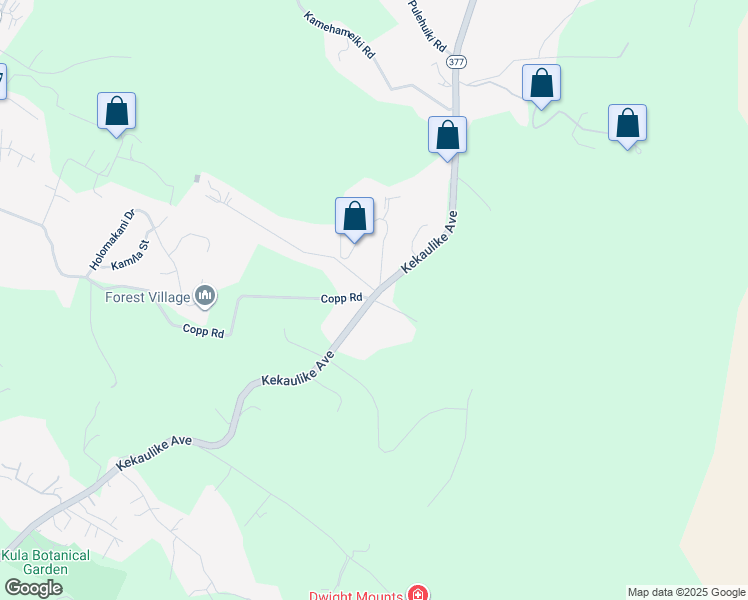 map of restaurants, bars, coffee shops, grocery stores, and more near 909 Copp Road in Kula