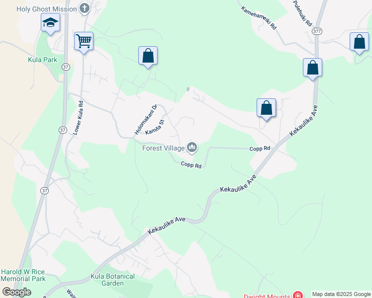 map of restaurants, bars, coffee shops, grocery stores, and more near 171 Holomakani Place in Kula