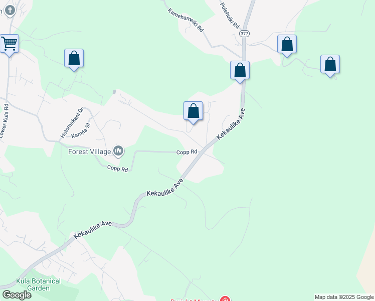 map of restaurants, bars, coffee shops, grocery stores, and more near 1375 Copp Road in Kula