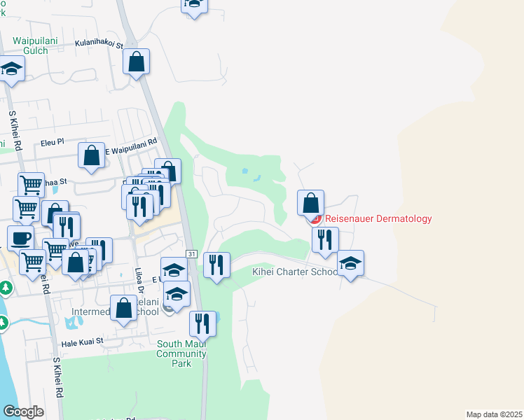 map of restaurants, bars, coffee shops, grocery stores, and more near 357 Umeke Street in Kihei