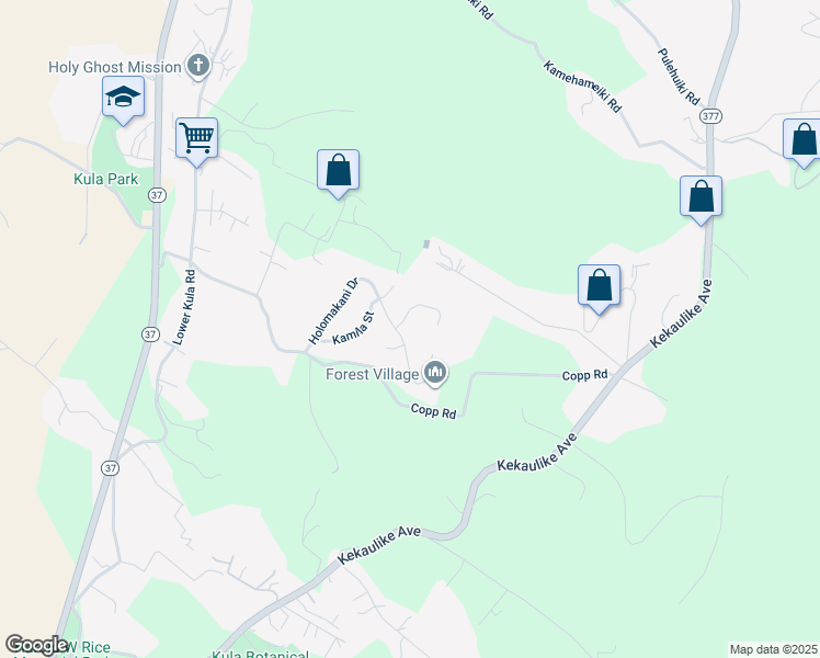 map of restaurants, bars, coffee shops, grocery stores, and more near 6 Kahoea Place in Kula