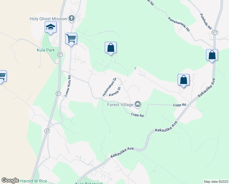map of restaurants, bars, coffee shops, grocery stores, and more near 39 Kamila Street in Kula