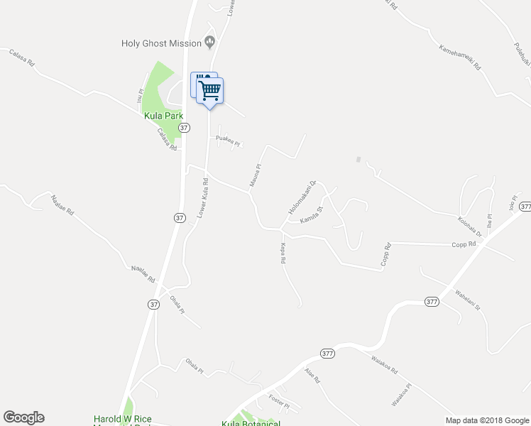 map of restaurants, bars, coffee shops, grocery stores, and more near 395 Copp Road in Kula