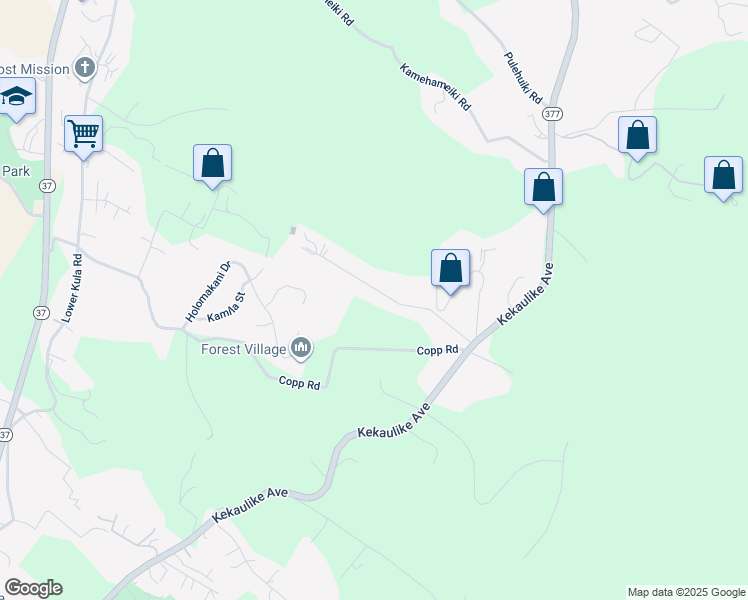 map of restaurants, bars, coffee shops, grocery stores, and more near 319 Kolohala Drive in Kula