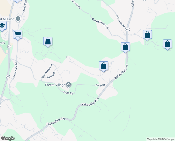 map of restaurants, bars, coffee shops, grocery stores, and more near 300 Kolohala Drive in Kula