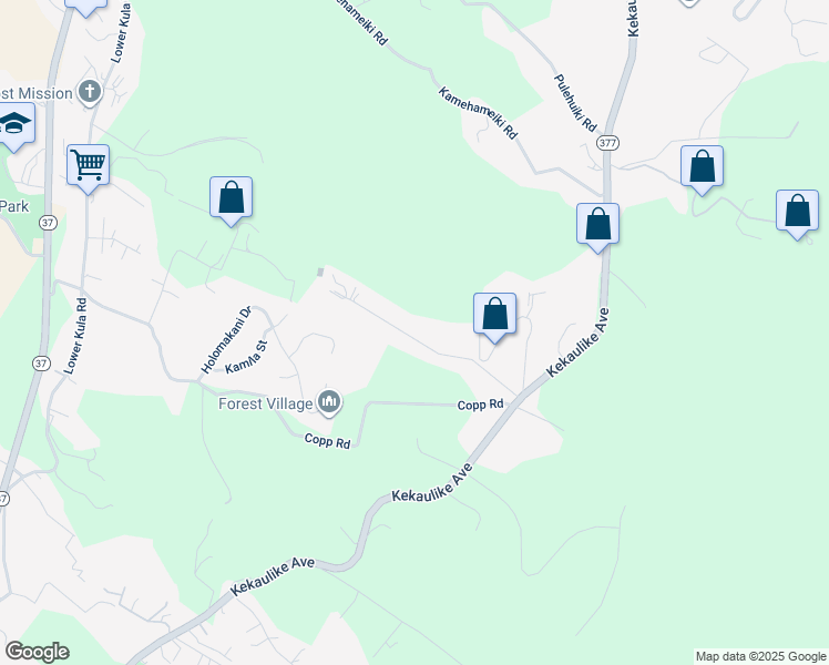 map of restaurants, bars, coffee shops, grocery stores, and more near 332 Kolohala Drive in Kula
