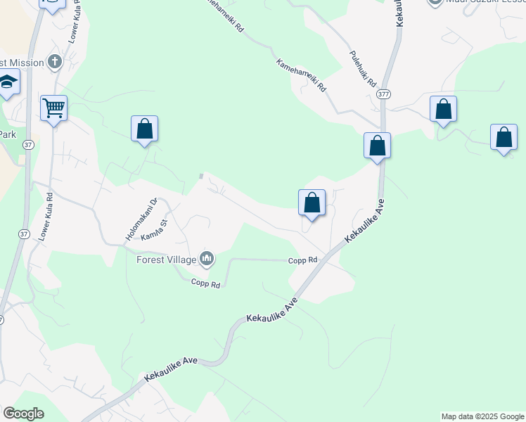 map of restaurants, bars, coffee shops, grocery stores, and more near 300 Kolohala Drive in Kula