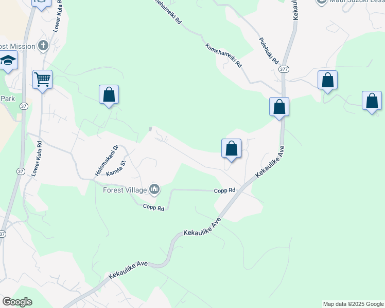 map of restaurants, bars, coffee shops, grocery stores, and more near 332 Kolohala Drive in Kula