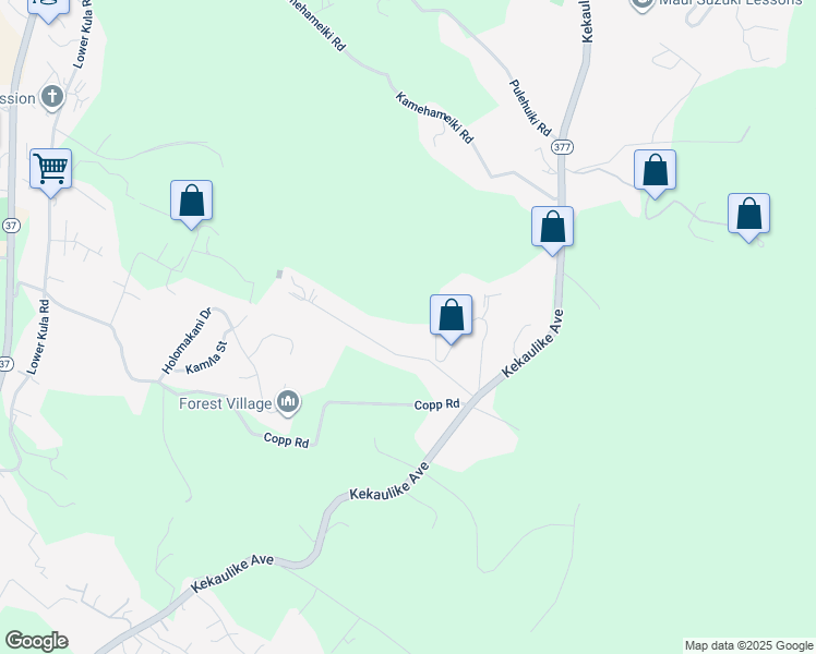map of restaurants, bars, coffee shops, grocery stores, and more near 481 Ihe Place in Kula