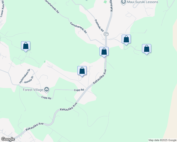 map of restaurants, bars, coffee shops, grocery stores, and more near 0 Ihe Place in Kula