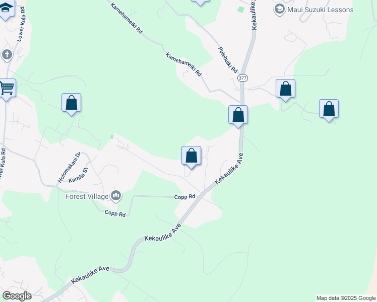 map of restaurants, bars, coffee shops, grocery stores, and more near 481 Ihe Place in Kula