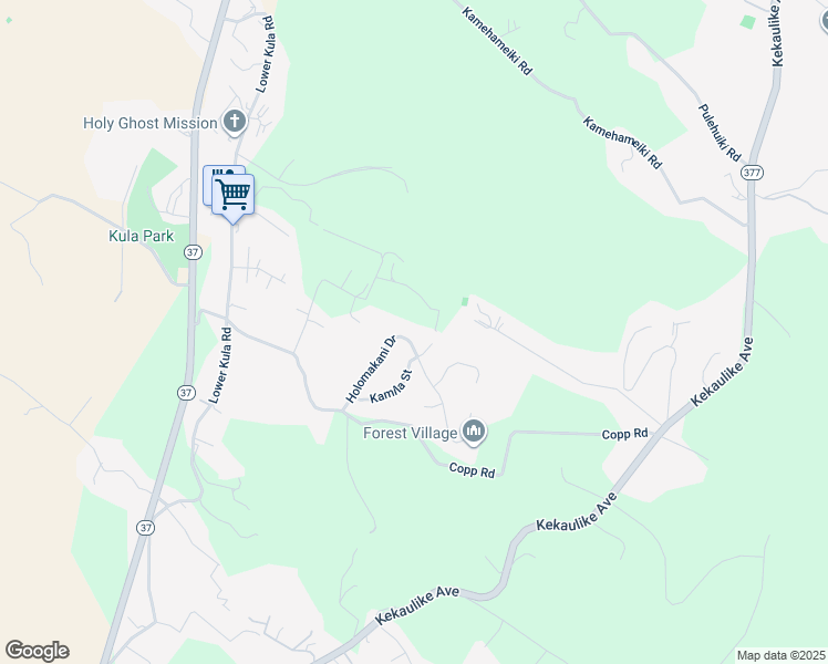 map of restaurants, bars, coffee shops, grocery stores, and more near 89 Holomakani Drive in Kula