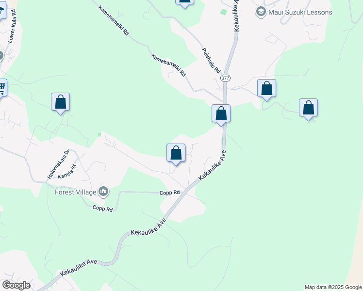 map of restaurants, bars, coffee shops, grocery stores, and more near 0 Ihe Place in Kula