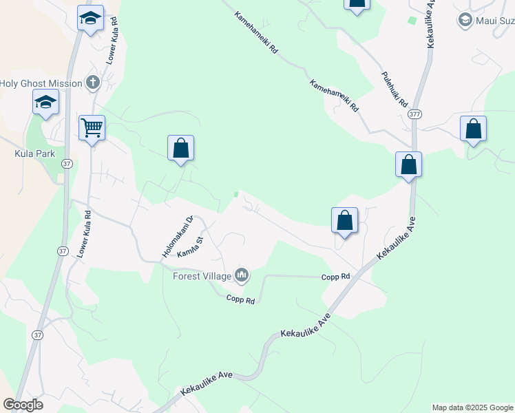 map of restaurants, bars, coffee shops, grocery stores, and more near 506 Kolohala Drive in Kula