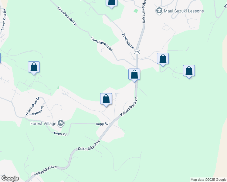 map of restaurants, bars, coffee shops, grocery stores, and more near 25 Hoihoi Place in Kula
