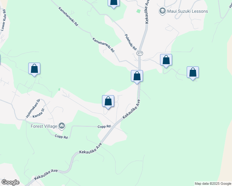 map of restaurants, bars, coffee shops, grocery stores, and more near 25 Hoihoi Place in Kula