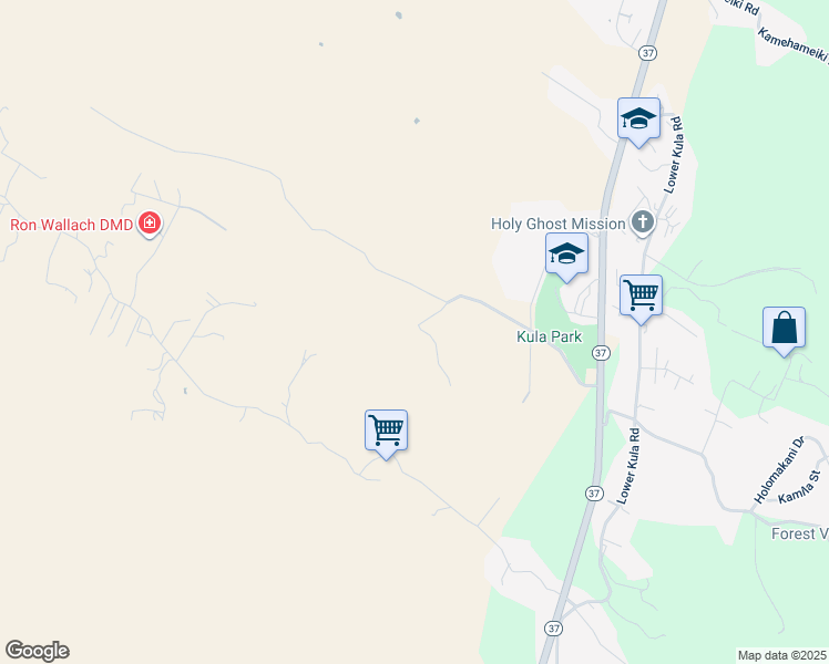 map of restaurants, bars, coffee shops, grocery stores, and more near 501 Calasa Road in Kula