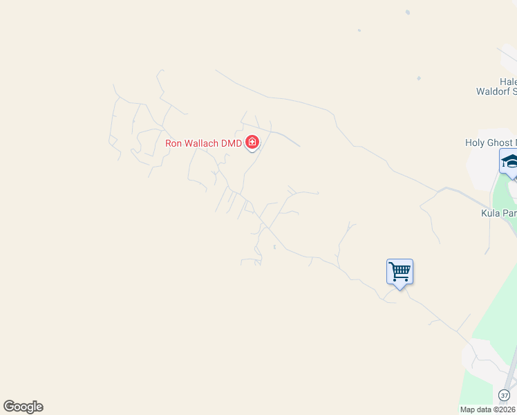 map of restaurants, bars, coffee shops, grocery stores, and more near 1633 Naalae Road in Kula