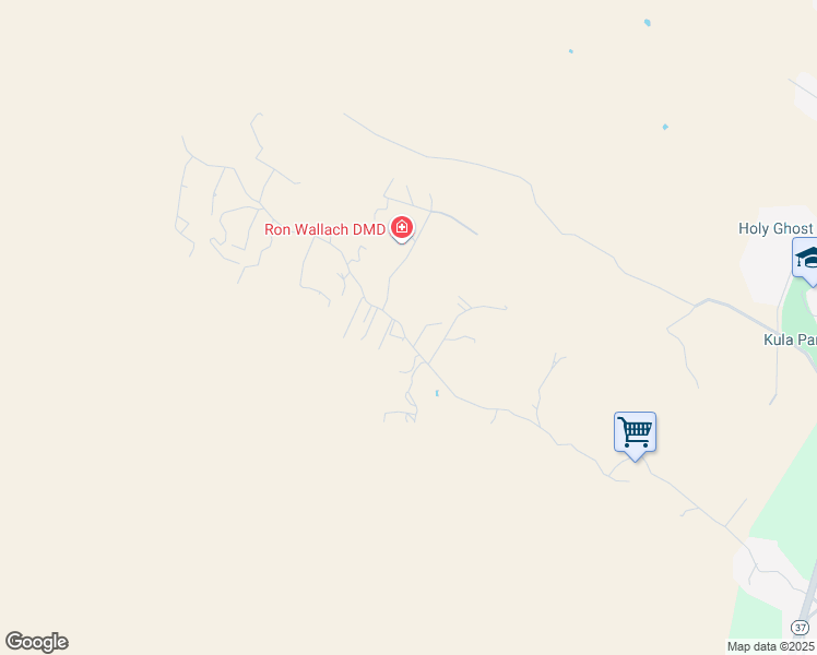 map of restaurants, bars, coffee shops, grocery stores, and more near 1350 Naalae Road in Kula