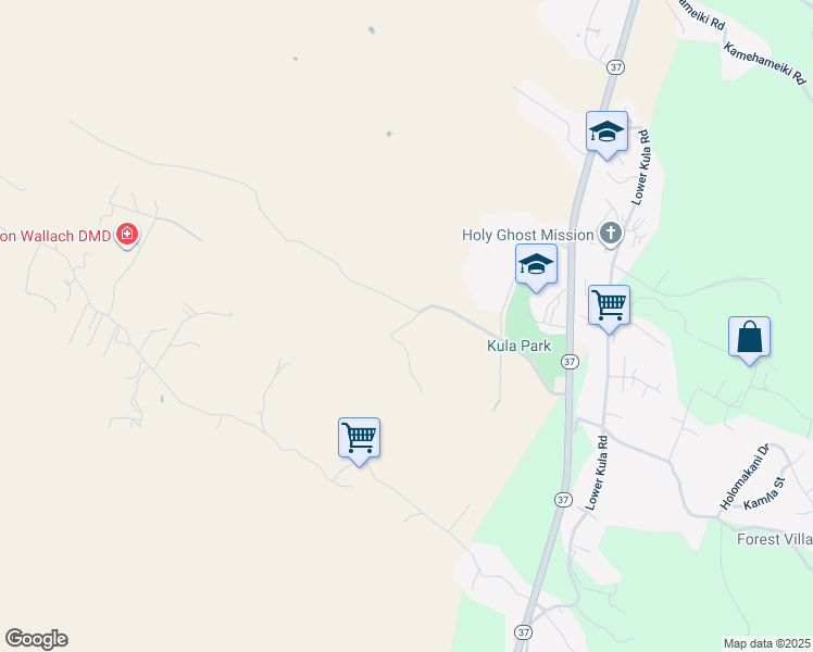 map of restaurants, bars, coffee shops, grocery stores, and more near 485 Calasa Road in Kula