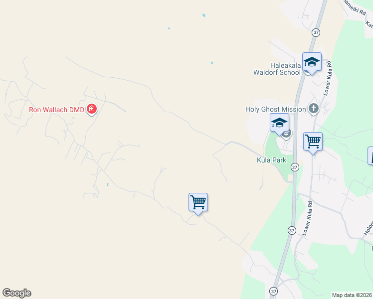 map of restaurants, bars, coffee shops, grocery stores, and more near 501 Calasa Road in Kula