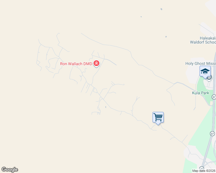map of restaurants, bars, coffee shops, grocery stores, and more near 1304 Naalae Road in Kula