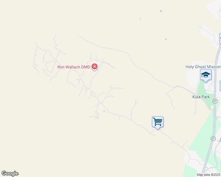map of restaurants, bars, coffee shops, grocery stores, and more near 1260 Naalae Road in Kula