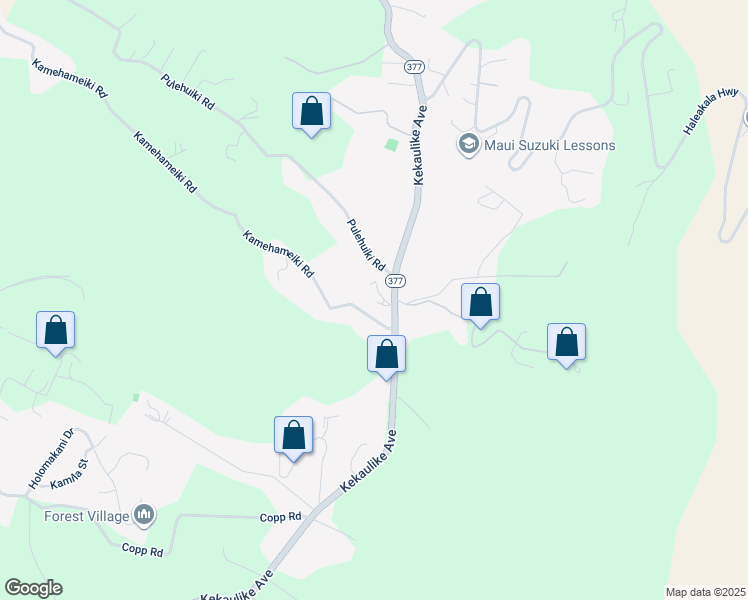 map of restaurants, bars, coffee shops, grocery stores, and more near 1575 Kamehameiki Road in Kula