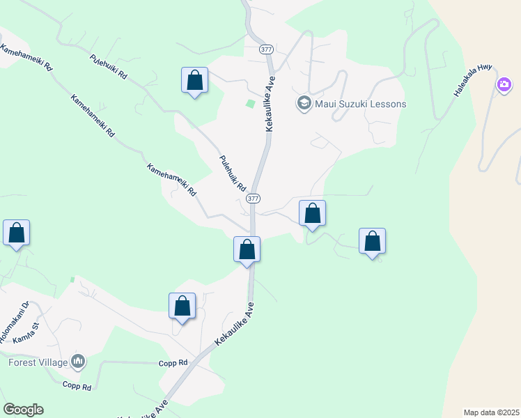 map of restaurants, bars, coffee shops, grocery stores, and more near 31 Hapapa Road in Kula