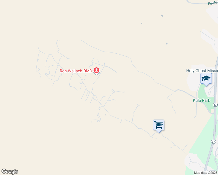 map of restaurants, bars, coffee shops, grocery stores, and more near 1260 Naalae Road in Kula