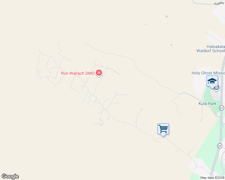 map of restaurants, bars, coffee shops, grocery stores, and more near 1260 Naalae Road in Kula