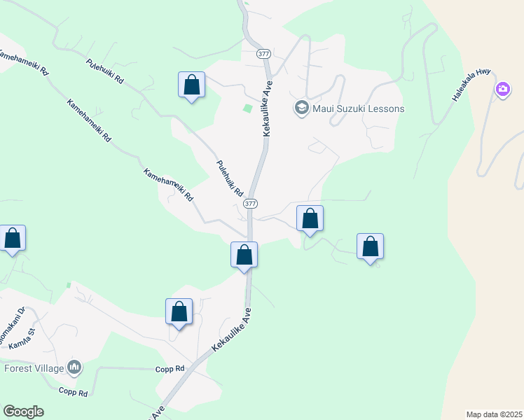 map of restaurants, bars, coffee shops, grocery stores, and more near 31 Hapapa Road in Kula