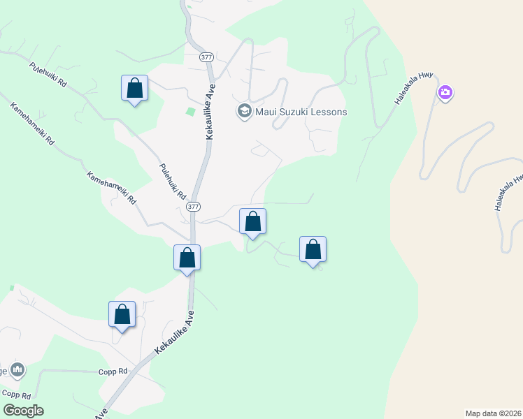 map of restaurants, bars, coffee shops, grocery stores, and more near 294 Hapapa Road in Kula