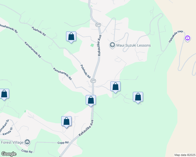 map of restaurants, bars, coffee shops, grocery stores, and more near 2720 Kekaulike Avenue in Kula