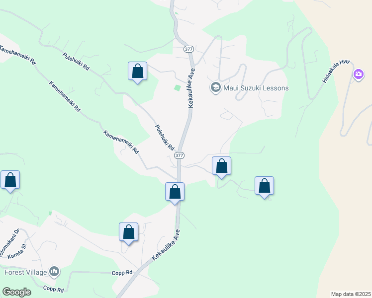 map of restaurants, bars, coffee shops, grocery stores, and more near 2720 Kekaulike Avenue in Kula