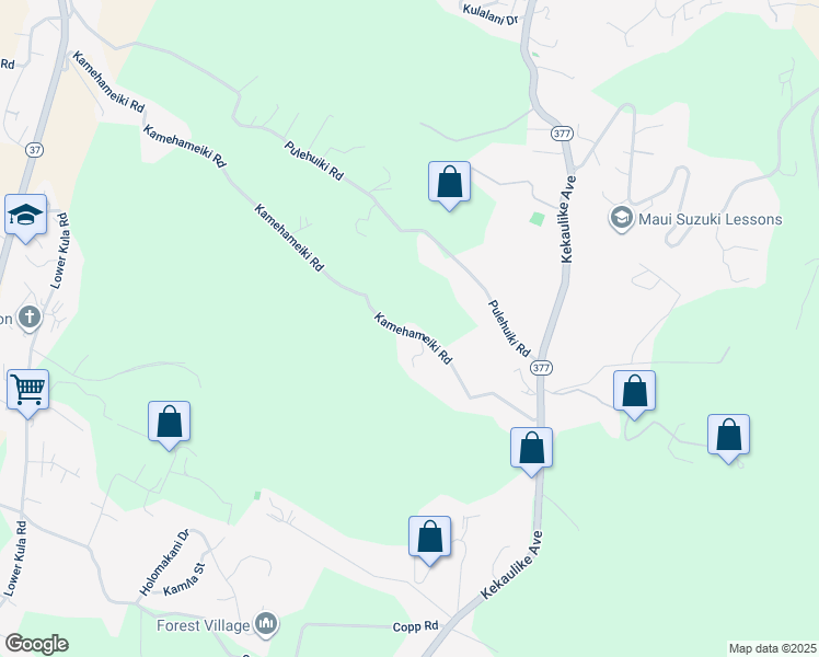map of restaurants, bars, coffee shops, grocery stores, and more near 1173 Kamehameiki Road in Kula