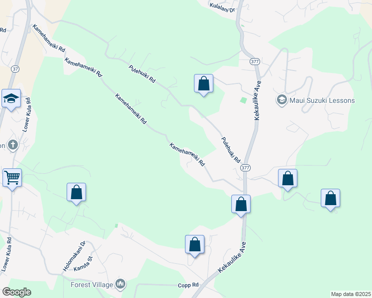 map of restaurants, bars, coffee shops, grocery stores, and more near 1173 Kamehameiki Road in Kula
